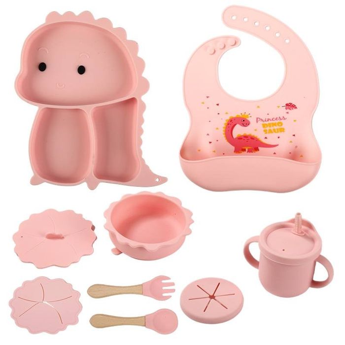 Детская посуда Детская силиконовая присоска Чаша в форме динозавра Наб