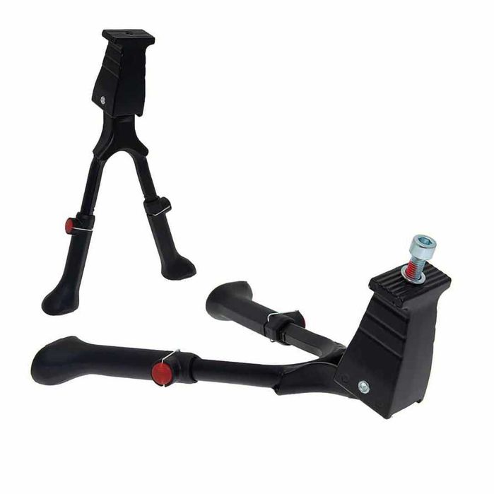 Двойна централна стойка за велосипед WAG, Степенка, Регулилуема, Черна