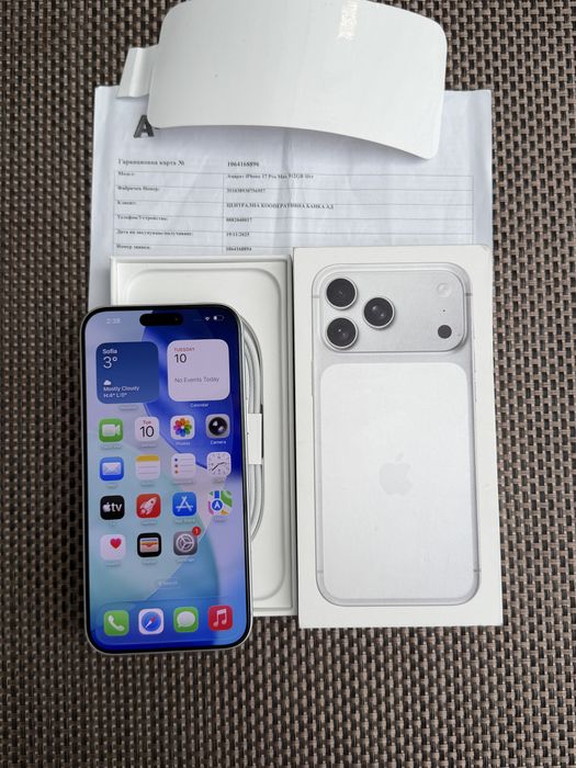 НОВ! 512Gb *ЛИЗИНГ* iPhone 17 Pro Max Silver / 24М Гаранция Айфон