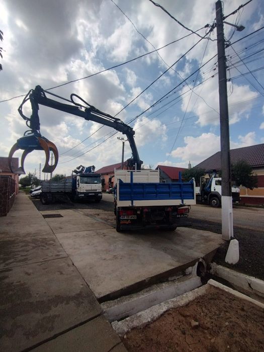 Man tgl 12.180 basculabil kipper si macara