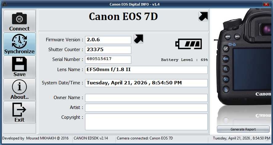 Camera foto Canon 7D
