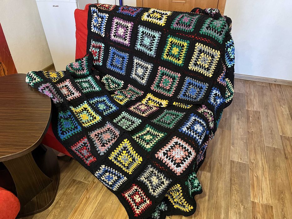 Вязаный плед Ручная работа 1,5x2м