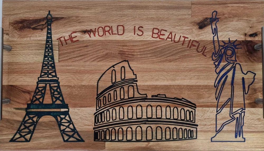 Platou servire lemn Fag si rasina – The world is beautiful