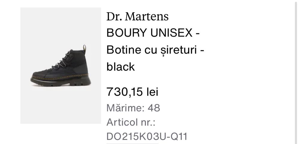 Ghete Dr. Martens Boury marimea 48 49