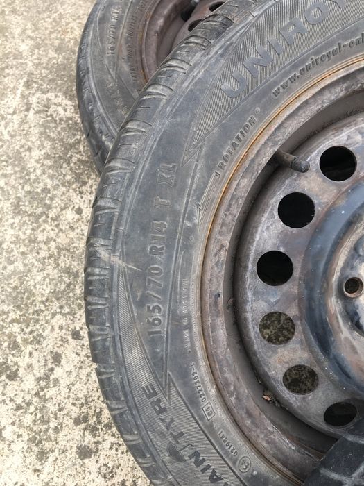 Летни гуми  с джанти  от рено канго  165/70/14  и подаръ 215 / 50 / 17