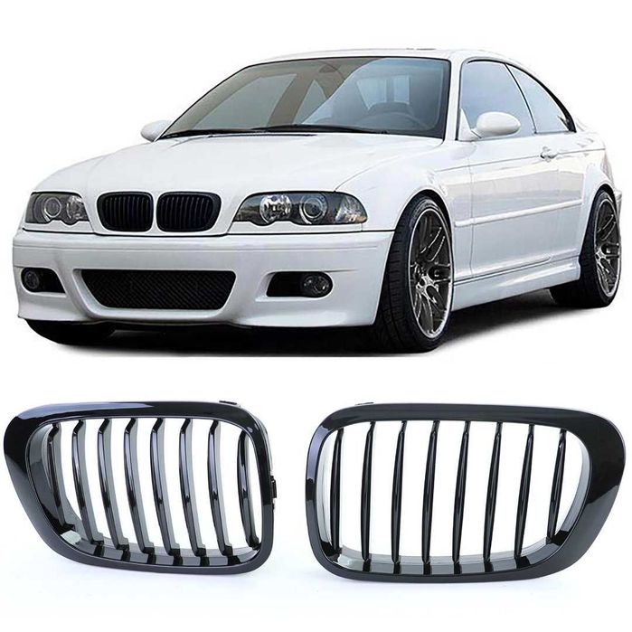 Grile simple M-LOOK BMW E46 Coupe Cabrio (99-03) negru lucios
