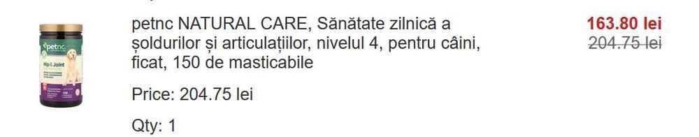 Suplimente caini articulatii / displazie / seniori PetNC Hip & Joint