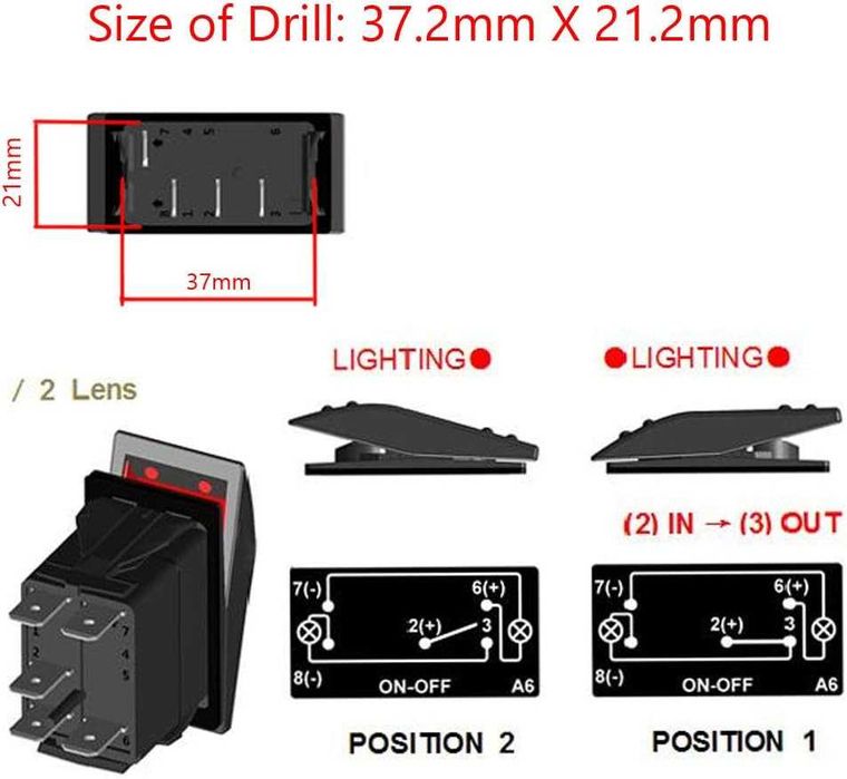 Копче/Превключвател за вграждане 12/24V с LED индикатор.