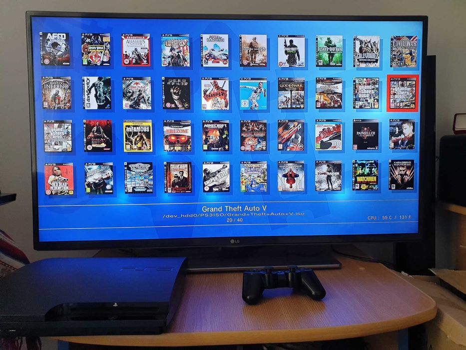 PS3 modat HEN 320 GB + 40 jocuri (GTA V, Red Dead, God of War, NFS)