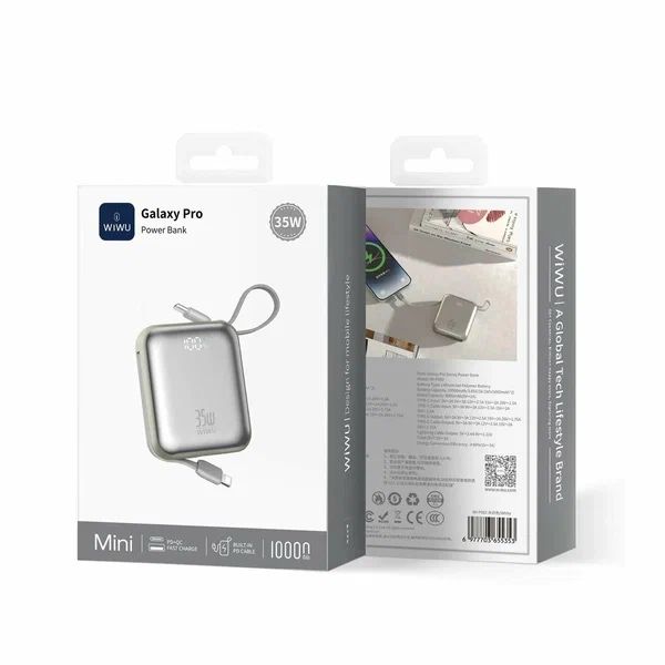 WiWU Power Bank 10000mAh 35W PD, USB-C/Lightning, CCC сертификат