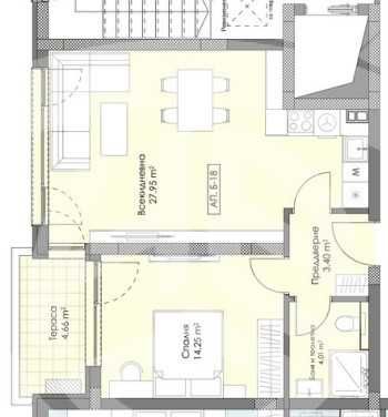 Двустаен апартамент Остромила 592-19398