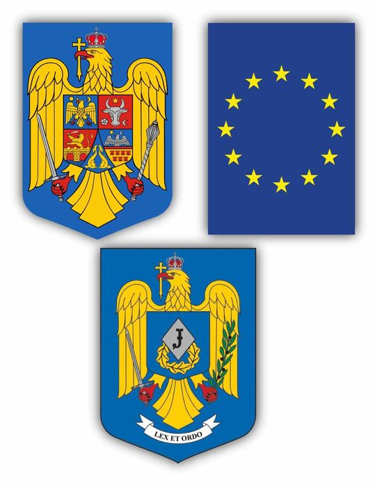 Sticker Autocolant Stema României, UE, Jandarmeria