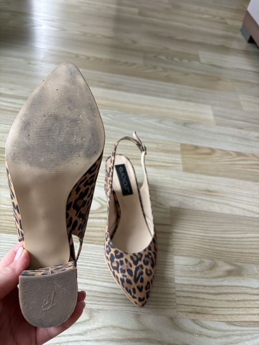 Pantofi slingback animal print