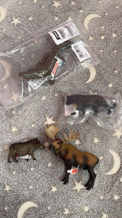 Schleich животни - лос и глиган,крокодил, пантера, нови с етикет