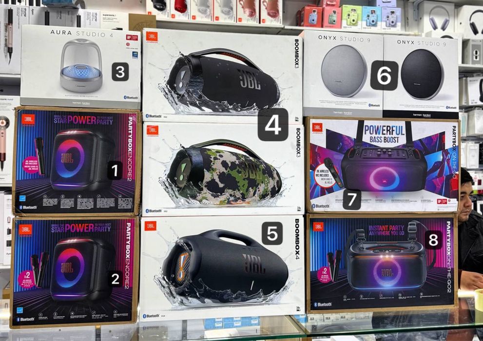 Jbl encore. Aura studio. Boombox 3. Boombox 4. Onyx studio. On the go