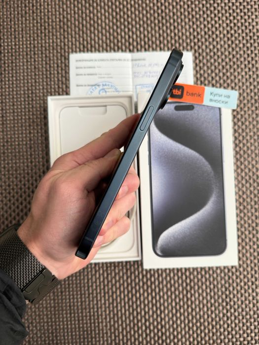 КАТО НОВ! iPhone 15Pro MAX Лизинг от 50лв/м blue Titanium 256 син ГАР