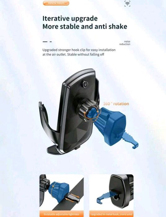 15W бързо безжично зарядно за автомобил