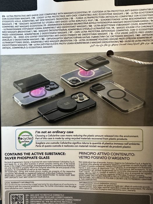 Husa iPhone 16 Pro  Cellularline Originala  Magsafe Transp Gratuit