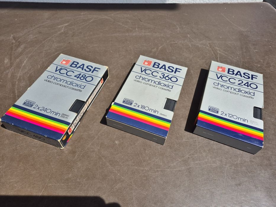 Vând Lot 3 casete VCC originale Basf made in Germany, 2×2h,2x3h,2x4h