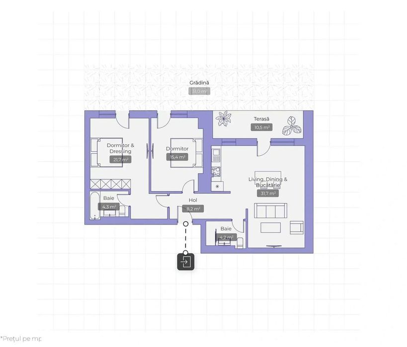 Apartament 3 camere cu grădină – zona Erou Iancu Nicolae