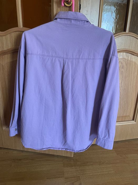 Рубашка джинсовая фиолетовая