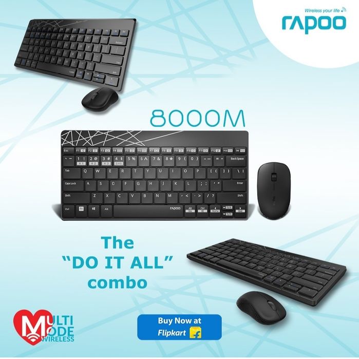 Rapoo 8000M СКИДКА клавиатура и мышка/мышь (Аналог Logitech MK240)