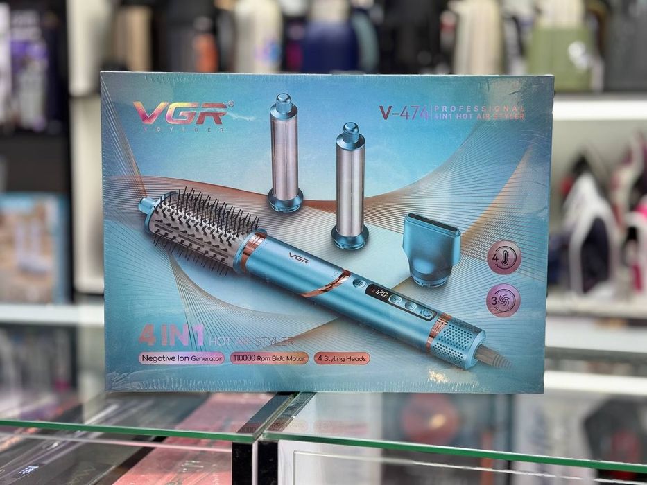 Профессиональный мультистайлер VGR V-474, 4 в 1, фен щётка, стайлер