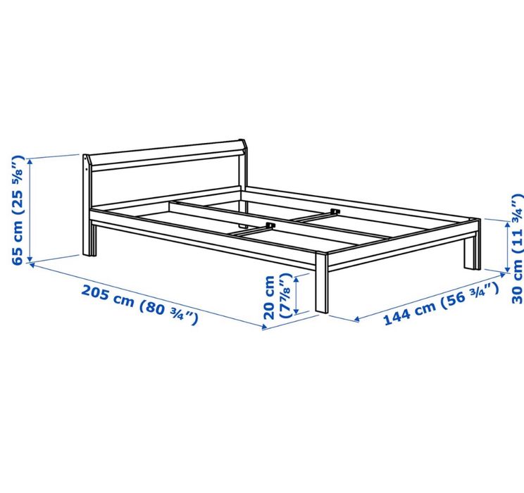 Pat Ikea NEIDEN cu saltea si somiera 140 x 200