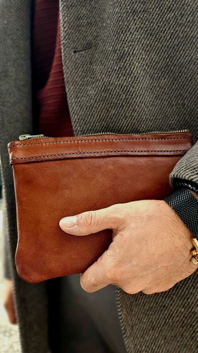 Мъжка чанта от естествена кожа