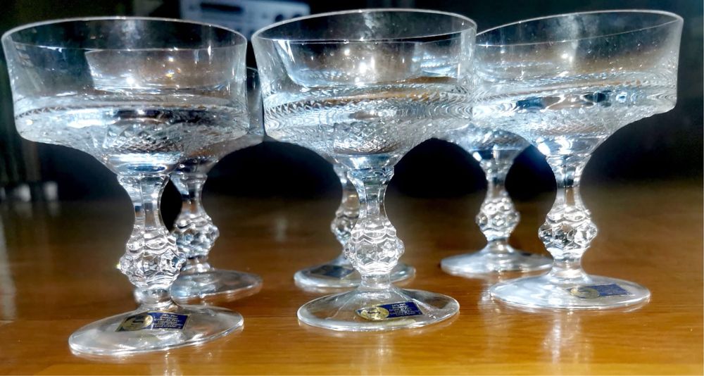 Кристални чаши шампанско сет комплект сервиз маркови оловен кристал