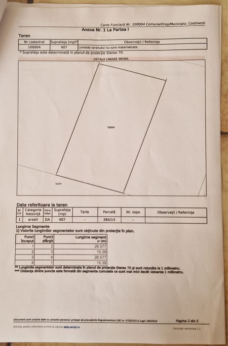 Vand 3 loturi de teren intravilan 407mp Costinesti, Schitu