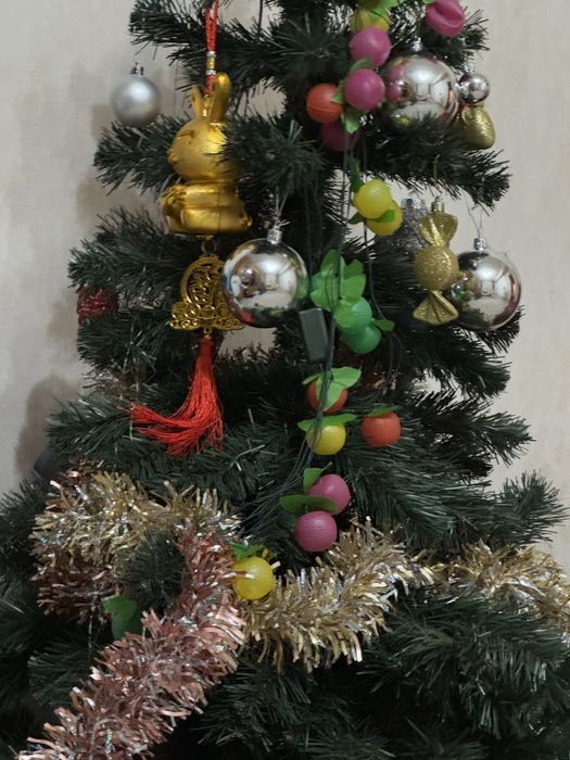 Елка  ойыншықтарымен бірге