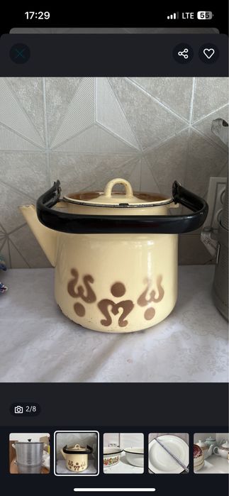 Чайник эмалированный пиала кесе бокал