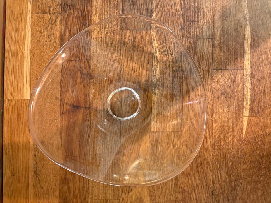 Bol / fructieră Murano sticlă transparentă, manual lucrată, rar