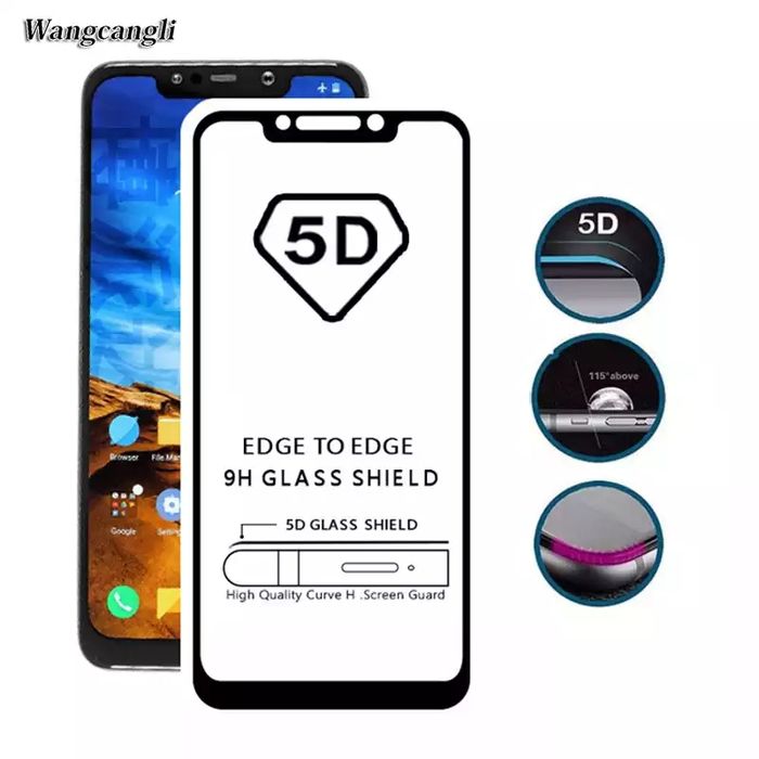 5D Стъклен протектор Xiaomi Redmi Note 8 7 6 5 Pro Mi A2 Lite A1 S2 6A