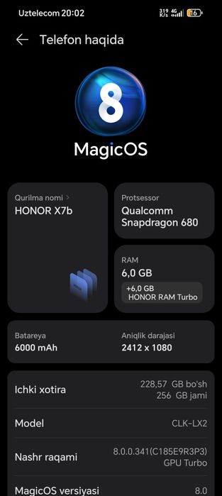 HONOR X7 B 256  ideal