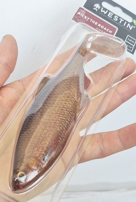Shad Westin Ricky the Roach Shadtail, 14cm, 42gr,  Real Clear Rudd Bulk.