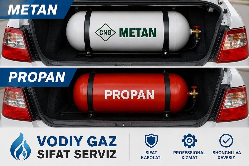 Assalomu aleykum bizda Metam gaz propan gaz o'rnatish xizmat mavjud