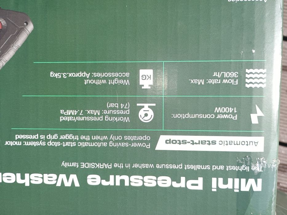 Aparat de spălat sub presiune Parkside PHDM 110 A1 mini, nou