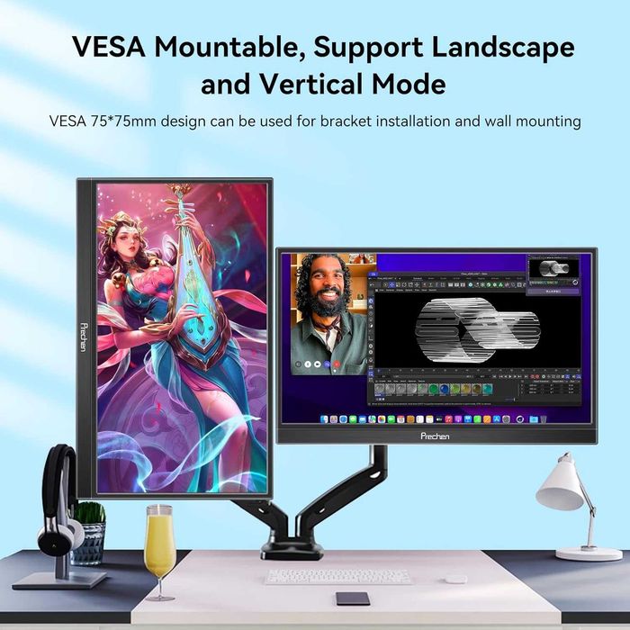 15.6" преносим тъч монитор FHD IPS USB-C HDMI с HDR