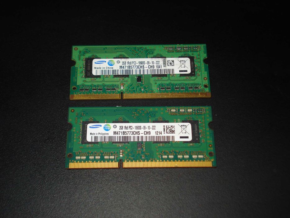 memorie ram samsung so-dim laptop 4gb 2x 2gb 1rx8 pc3 10600s 1333mhz