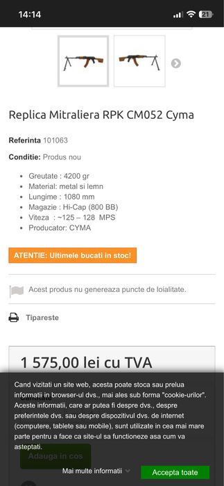 Replica rpk cyma (vand sau schimb)