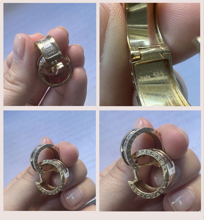 Золотые серьги (585, Bvlgari стиль)
