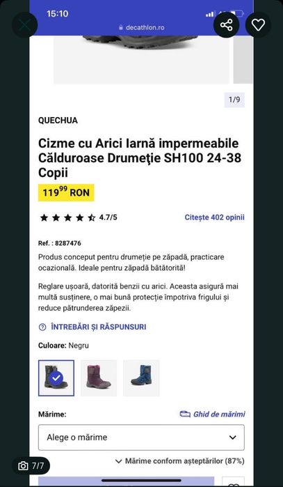 Cizme impermeabile marime 28