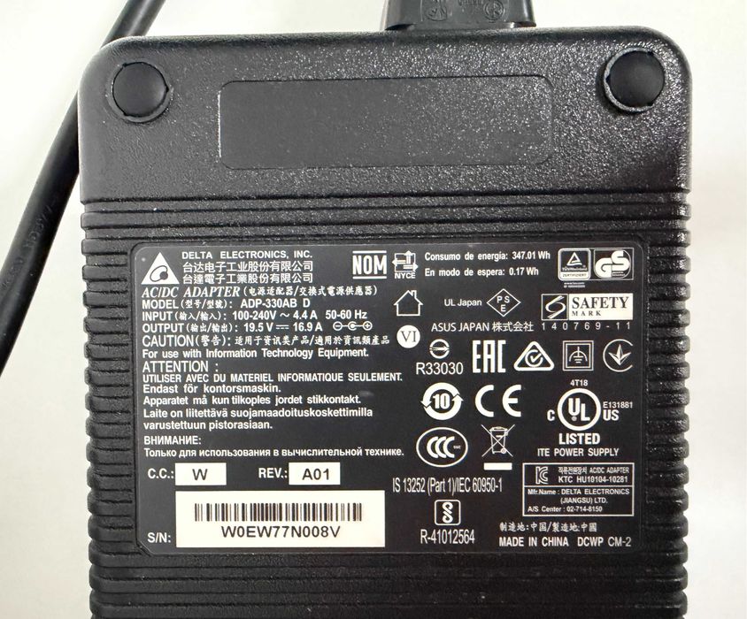 Încărcător Laptop ASUS ROG GL702ZC – 330W Original Delta