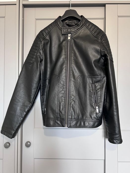 Geaca biker S Oliver, marimea S, culoare neagra, piele ecologica