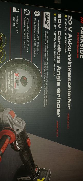 Flex polizor unghiular parkside performance brushless 20V pe baterie acumulator 125mm
