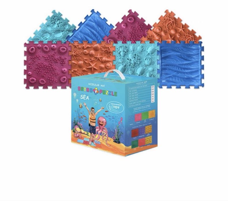 Модулен килим за игра Ortho Puzzle - Микс, море