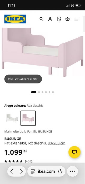 Pat extensibil IKEA Roz – Crește odată cu copilul tău!