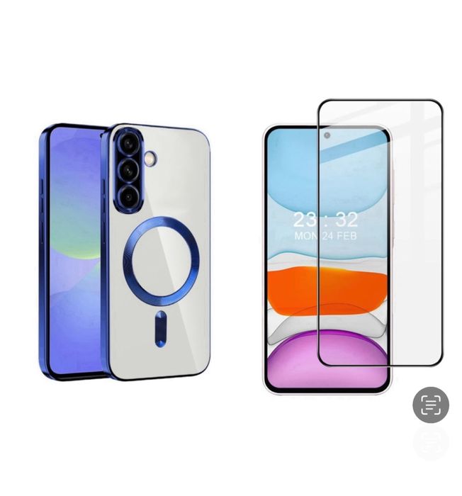 Samsung S23 FE S24 FE S25 FE Husa Magnetica + Folie Sticla Esd Clara